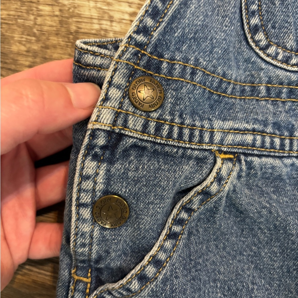 Vintage Faded Glory Denim Overalls for Kids size 12 months - Picture 3 of 8